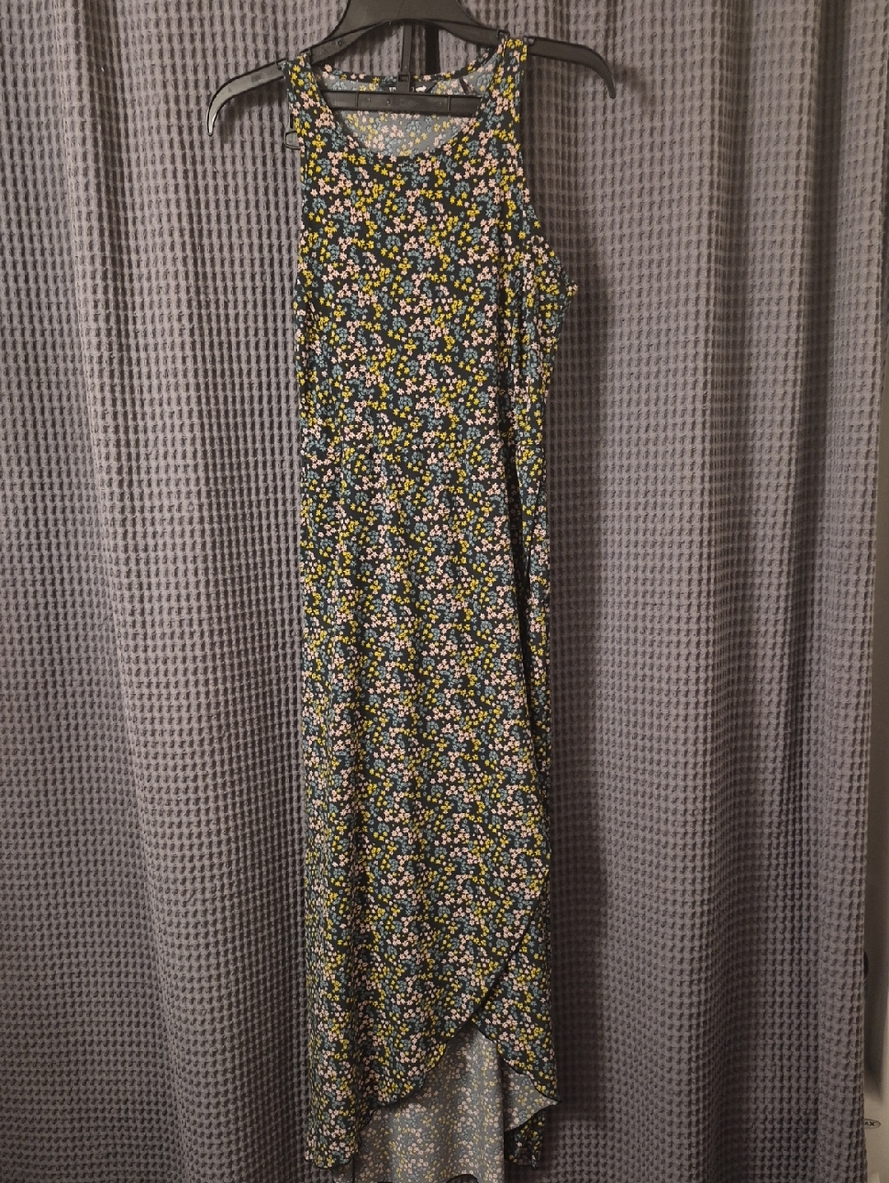 Toad&Co Blue Maxi Dress with Yellow & Pink Floral Print